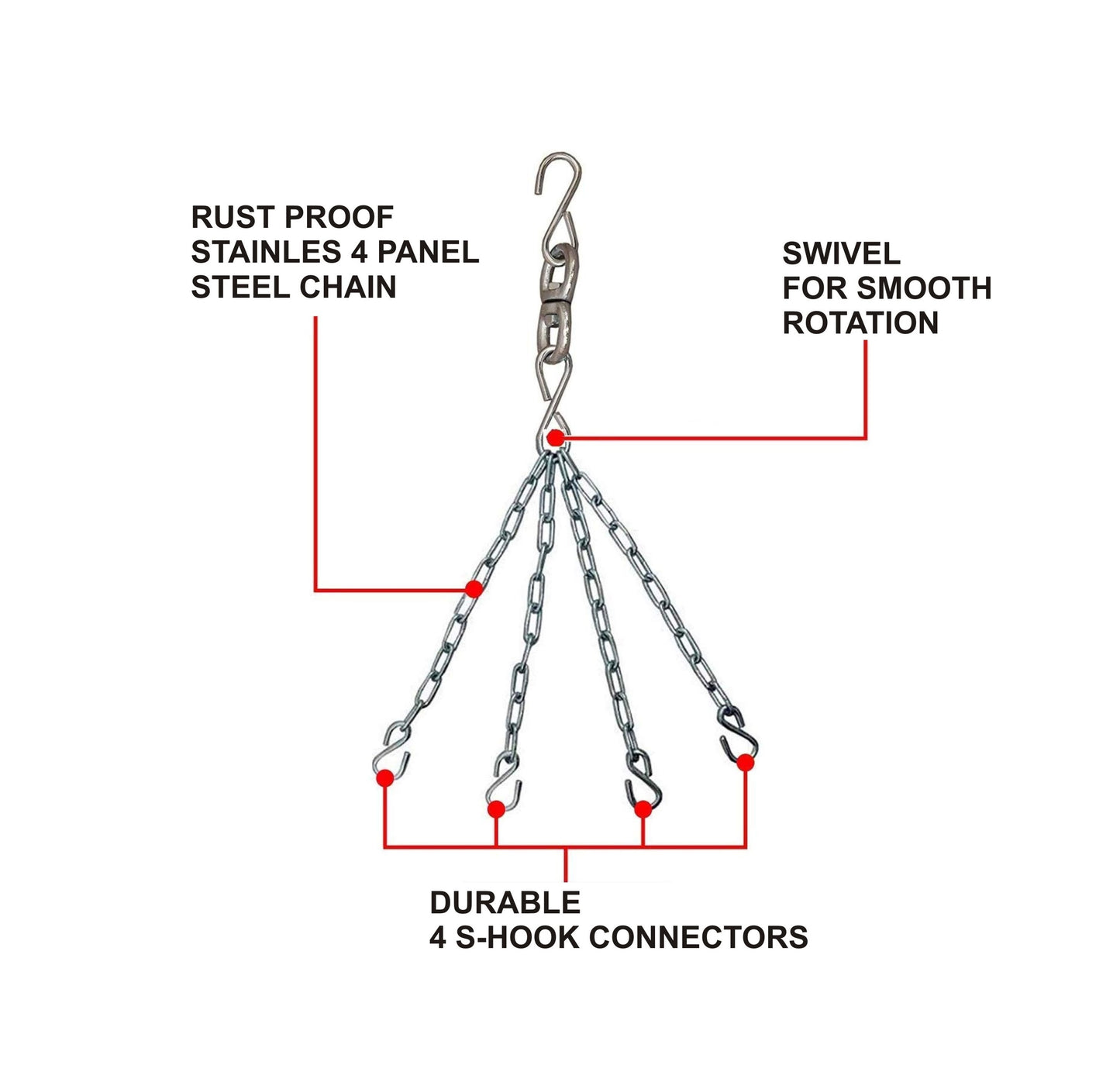 KORE Unfilled Heavy Punching Bag PU/SRF Material Boxing MMA Sparring Punching Training Kickboxing Muay Thai with Rust Proof Stainless Steel Hanging Chain