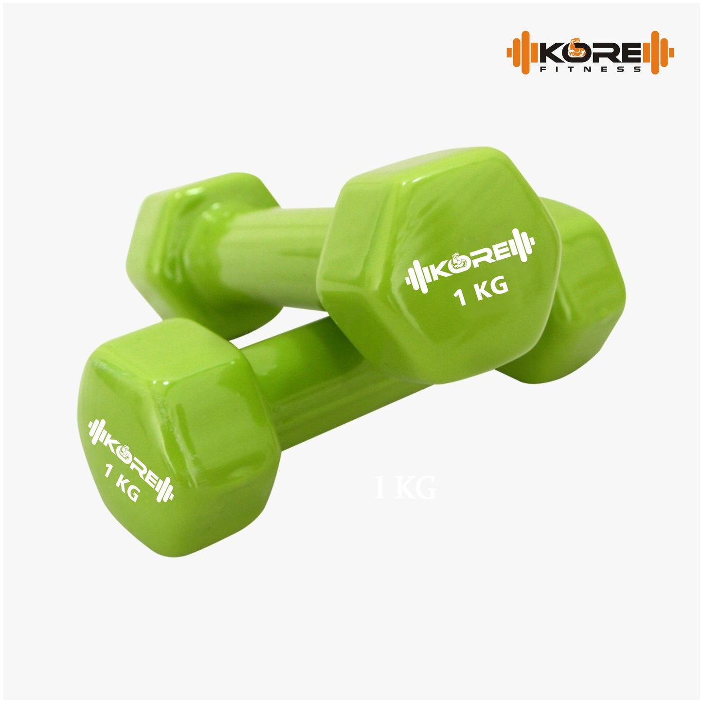 Kore Professional Vinyl 1-10 Kg (Set of Two) Dumbbells Home Gym Exercise Equipment for Men & Women (DM-VINYL-COMBO16)