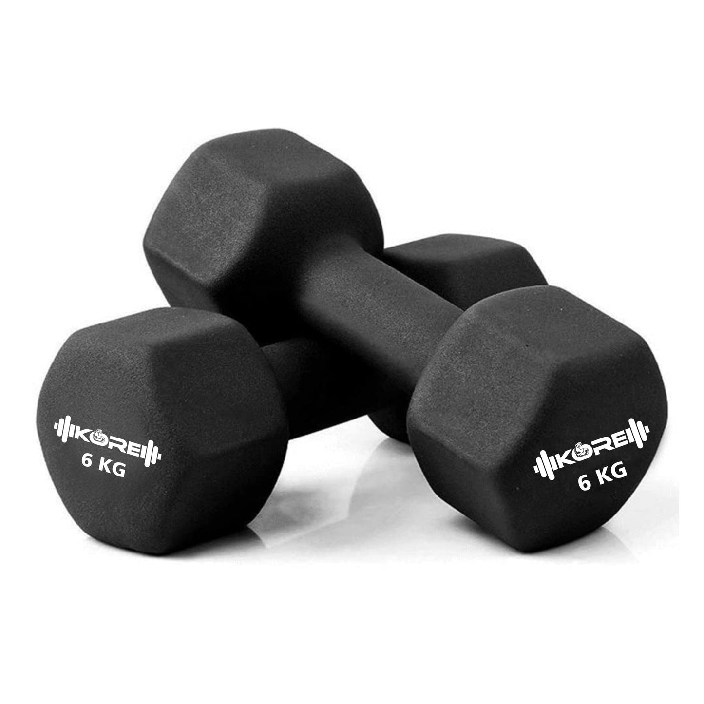 Kore Professional Neoprene 1-10 Kg (Set of Two) Dumbbells Home Gym Exercise Equipment for Men & Women (DM-NEOPRENE-COMBO16)