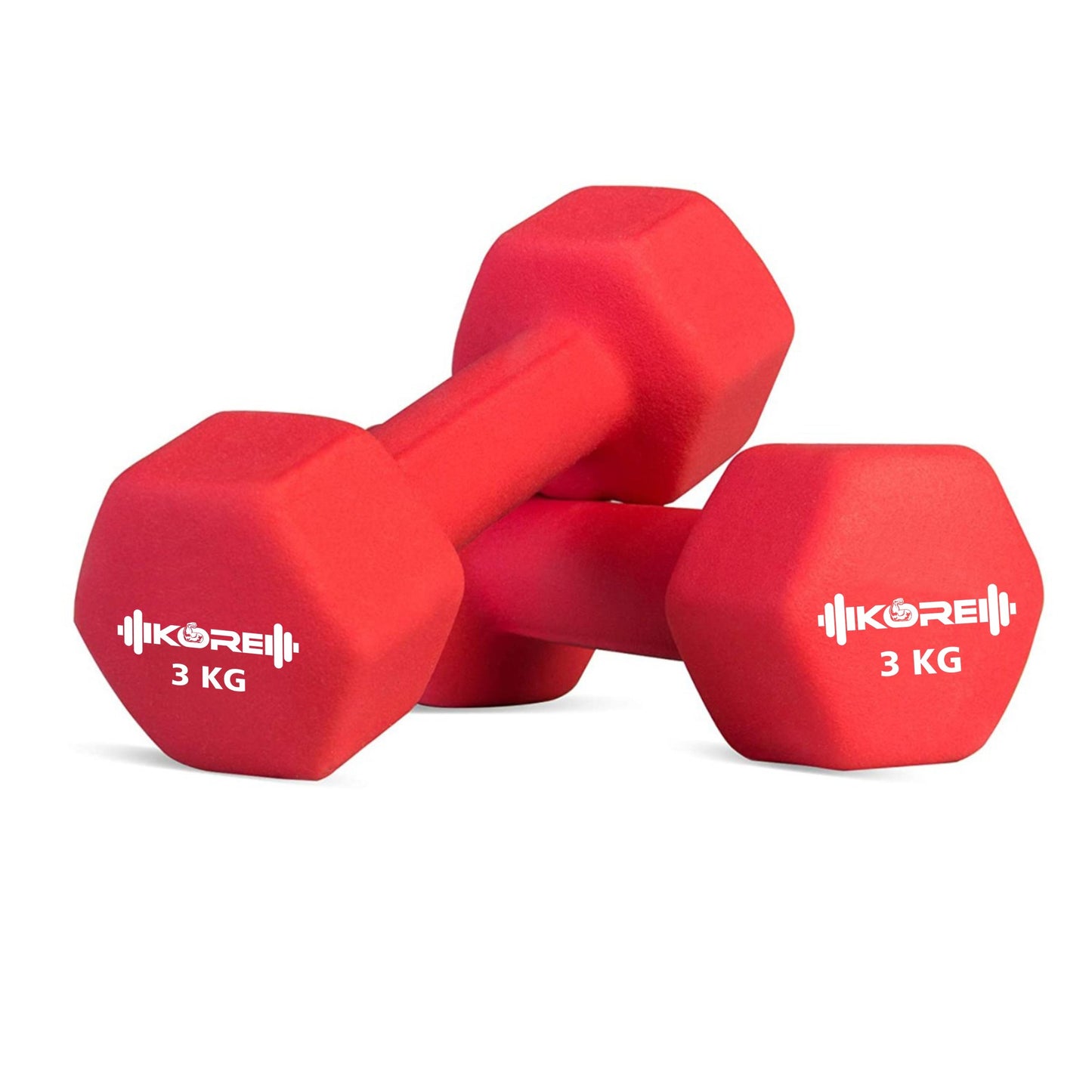 Kore Professional Neoprene 1-10 Kg (Set of Two) Dumbbells Home Gym Exercise Equipment for Men & Women (DM-NEOPRENE-COMBO16)