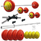 Kore Premium 10-50 kg Coloured Solid Rubber Fitness Kit with One 4 Ft Plain and One Pair Dumbbell Rods (CP-COMBO9-WB-WA)
