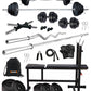 Kore PVC 20-100 kg Home Gym Set with One 3 Ft Curl + 5 Ft Plain Rod and One Pair Dumbbell Rods with 3 In 1 Multipurpose Bench and Gym Accessories (PVC-COMBO5)