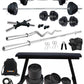 Kore PVC 20-100 kg Home Gym Set with One 3 Ft Curl + 5 Ft Plain Rod and One Pair Dumbbell Rods with Flat Bench and Gym Accessories (PVC-COMBO7)