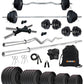 Kore PVC 10-100 kg Home Gym Set with One 3 Ft Curl + 4 Ft Plain Rod and One Pair Dumbbell Rods with Gym Accessories (PVC-COMBO42)