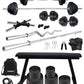 Kore PVC 20-100 kg Home Gym Set with One 3 Ft Curl + 5 Ft Plain Rod and One Pair Dumbbell Rods with Flat Bench and Gym Accessories (PVC-COMBO7)