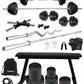 Kore PVC 20-100 kg Home Gym Set with One 3 Ft Curl + 5 Ft Plain Rod and One Pair Dumbbell Rods with Flat Bench and Gym Accessories (PVC-COMBO7)