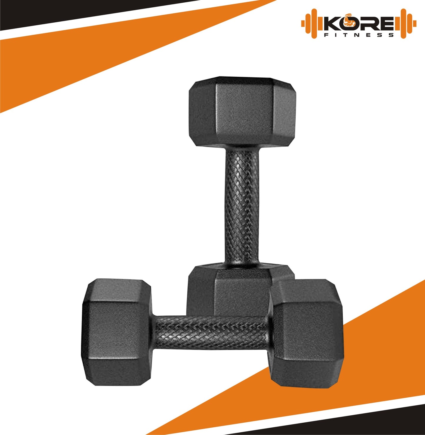 Kore PVC 1-5 Kg Dumbbells Set and Fitness Kit for Men and Women Whole Body Workout (Fixed, Black) (DM-PVC-COMBO16-BLACK)