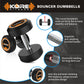 Kore Rubber Coated Bouncer 2.5-25 Kg (Set of Two) Fixed Dumbbells Home Gym Exercise Equipment for Men & Women, (DM-BOUNCER-COMBO16)
