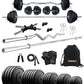 Kore 10-100 kg Home Gym Set with One 3 Ft Curl + 4 Ft Plain Rod and One Pair Dumbbell Rods with Gym Accessories (COMBO42)