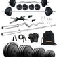 Kore 10-100 kg Home Gym Set with One 3 Ft Curl + 4 Ft Plain Rod and One Pair Dumbbell Rods with Gym Accessories (COMBO42)
