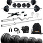 Kore 10-100 kg Home Gym Set with One 3 Ft Curl + 4 Ft Plain Rod and One Pair Dumbbell Rods with Gym Accessories (COMBO42)