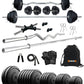 Kore 10-100 kg Home Gym Set with One 3 Ft Curl + 4 Ft Plain Rod and One Pair Dumbbell Rods with Gym Accessories (COMBO42)