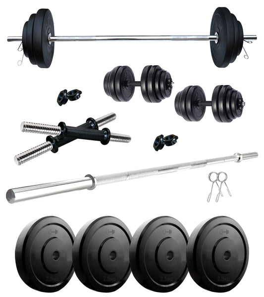 Kore 10-100 kg Home Gym Set with One 4 Ft Plain and One Pair Dumbbell Rods (COMBO9-WB-WA)