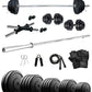 Kore 10-100 kg Home Gym Set with One 4 Ft Plain and One Pair Dumbbell Rods (COMBO9-WB-WA)