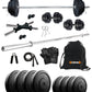 Kore 10-100 kg Home Gym Set with One 4 Ft Plain and One Pair Dumbbell Rods with Gym Accessories (COMBO9)