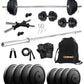 Kore 10-100 kg Home Gym Set with One 4 Ft Plain and One Pair Dumbbell Rods with Gym Accessories (COMBO9)