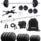 Kore 10-100 kg Home Gym Set with One 4 Ft Plain and One Pair Dumbbell Rods with Gym Accessories (COMBO9)
