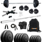 Kore 10-100 kg Home Gym Set with One 4 Ft Plain and One Pair Dumbbell Rods with Gym Accessories (COMBO9)