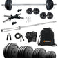 Kore 10-100 kg Home Gym Set with One 4 Ft Plain and One Pair Dumbbell Rods with Gym Accessories (COMBO9)