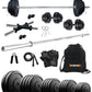 Kore 10-100 kg Home Gym Set with One 4 Ft Plain and One Pair Dumbbell Rods with Gym Accessories (COMBO9)
