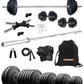 Kore 10-100 kg Home Gym Set with One 4 Ft Plain and One Pair Dumbbell Rods with Gym Accessories (COMBO9)