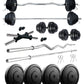 Kore 10-50 kg Home Gym Set with One 3 Ft Curl + 3 Ft Plain Rod and One Pair Dumbbell Rods (COMBO343-WB-WA)