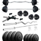 Kore 10-50 kg Home Gym Set with One 3 Ft Curl + 3 Ft Plain Rod and One Pair Dumbbell Rods (COMBO343-WB-WA)