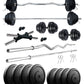 Kore 10-50 kg Home Gym Set with One 3 Ft Curl + 3 Ft Plain Rod and One Pair Dumbbell Rods (COMBO343-WB-WA)