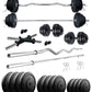 Kore 10-50 kg Home Gym Set with One 3 Ft Curl + 3 Ft Plain Rod and One Pair Dumbbell Rods (COMBO343-WB-WA)