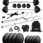 Kore 10-50 kg Home Gym Set with One 3 Ft Curl + 3 Ft Plain Rod and One Pair Dumbbell Rods with Gym Accessories (COMBO343)