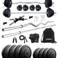 Kore 10-50 kg Home Gym Set with One 3 Ft Curl + 3 Ft Plain Rod and One Pair Dumbbell Rods with Gym Accessories (COMBO343)