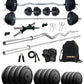 Kore 10-50 kg Home Gym Set with One 3 Ft Curl + 3 Ft Plain Rod and One Pair Dumbbell Rods with Gym Accessories (COMBO343)