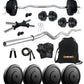 Kore 10-50 kg Home Gym Set with One 3 Ft Curl and One Pair Dumbbell Rods with Gym Accessories (COMBO3)