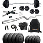 Kore 10-50 kg Home Gym Set with One 3 Ft Curl and One Pair Dumbbell Rods with Gym Accessories (COMBO3)