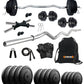 Kore 10-50 kg Home Gym Set with One 3 Ft Curl and One Pair Dumbbell Rods with Gym Accessories (COMBO3)