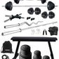 Kore 20-100 kg One 3 Ft Curl + 5 Ft Plain Rod and One Pair Dm Rods with Flat Bench and Gym Accessories (COMBO7)