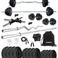 Kore PVC 10-100 kg Home Gym Set with One 3 Ft Curl + 4 Ft Plain Rod and One Pair Dumbbell Rods with Gym Accessories (PVC-COMBO42)