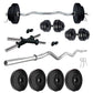 Kore PVC 10-50 kg Home Gym Set with One 3 Ft Curl and One Pair Dumbbell Rods (PVC-COMBO3-WB-WA)