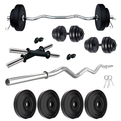 Kore PVC 10-50 kg Home Gym Set with One 3 Ft Curl and One Pair Dumbbel –  korefitnessjalandhar