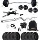Kore PVC 10-50 kg Home Gym Set with One 3 Ft Curl and One Pair Dumbbell Rods with Gym Accessories (PVC-COMBO3)