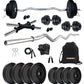 Kore PVC 10-50 kg Home Gym Set with One 3 Ft Curl and One Pair Dumbbell Rods with Gym Accessories (PVC-COMBO3)