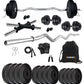 Kore PVC 10-50 kg Home Gym Set with One 3 Ft Curl and One Pair Dumbbell Rods with Gym Accessories (PVC-COMBO3)
