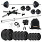 Kore PVC 10-50 kg Home Gym Set with One 3 Ft Plain and One Pair Dumbbell Rods with Gym Accessories (PVC-COMBO43)