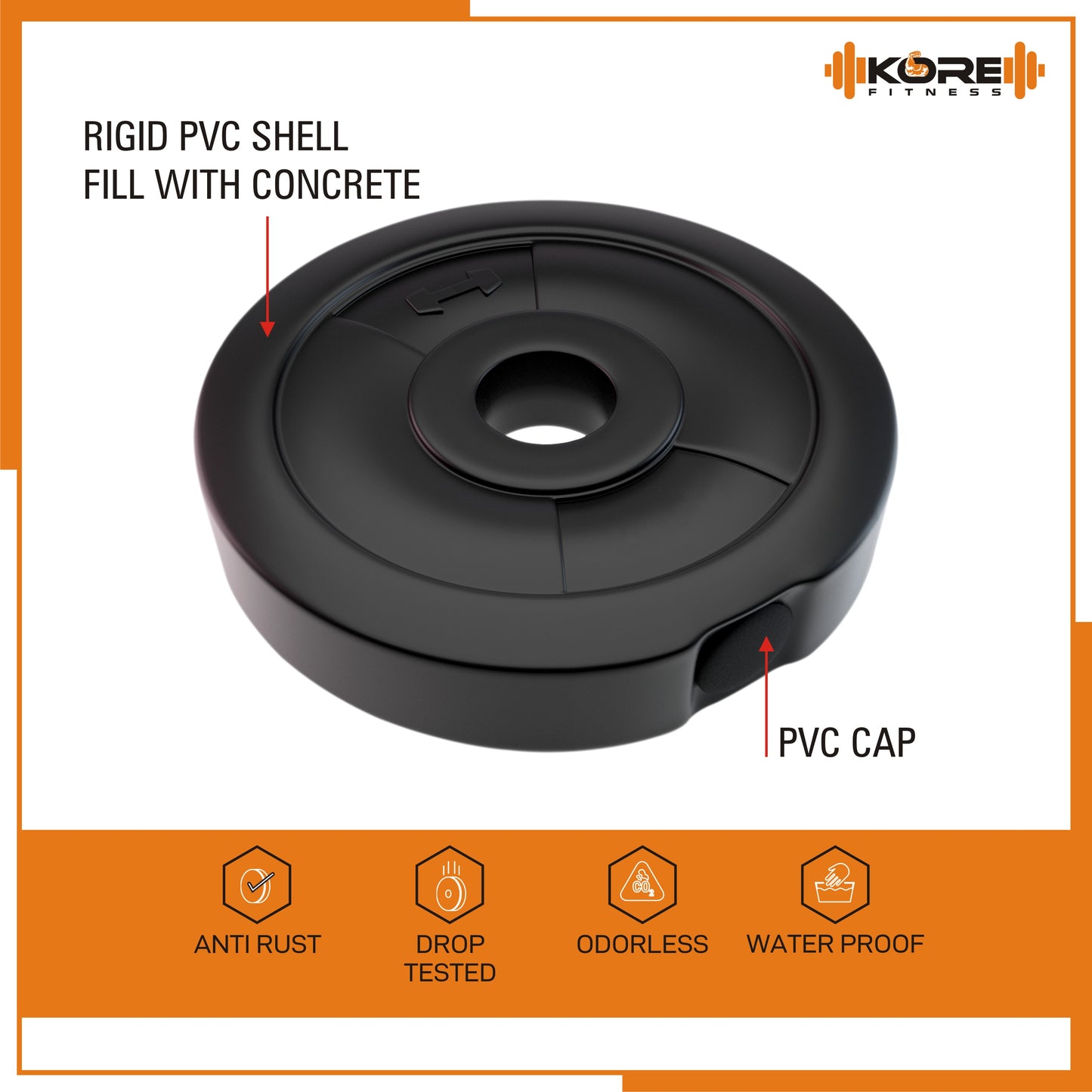 Kore PVC DM 4-40 Kg Dumbbells Set and Fitness Kit for Men and Women Whole Body Workout(PVC-DM-COMBO16)