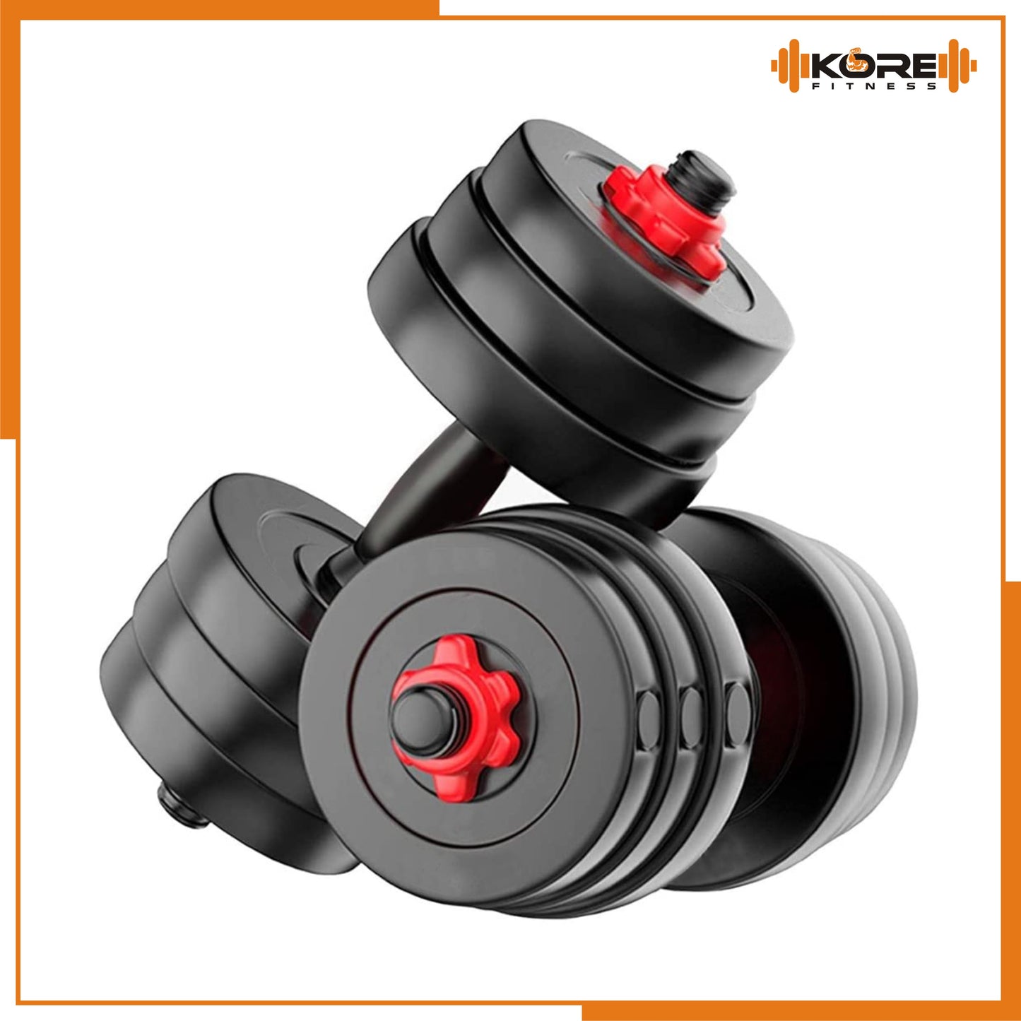 Kore PVC DM 4-40 Kg Dumbbells Set and Fitness Kit for Men and Women Whole Body Workout(PVC-DM-COMBO16)