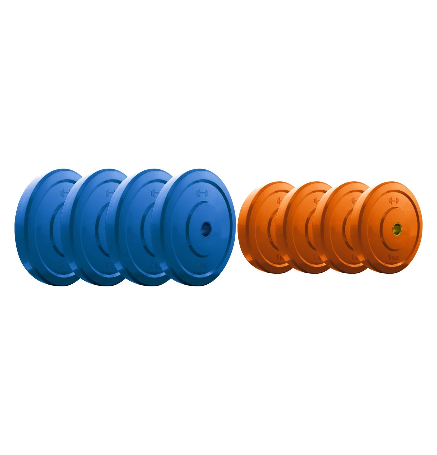Kore Premium 4-40 Kg Coloured Solid Rubber with One Pair Dumbbell Rods for workout