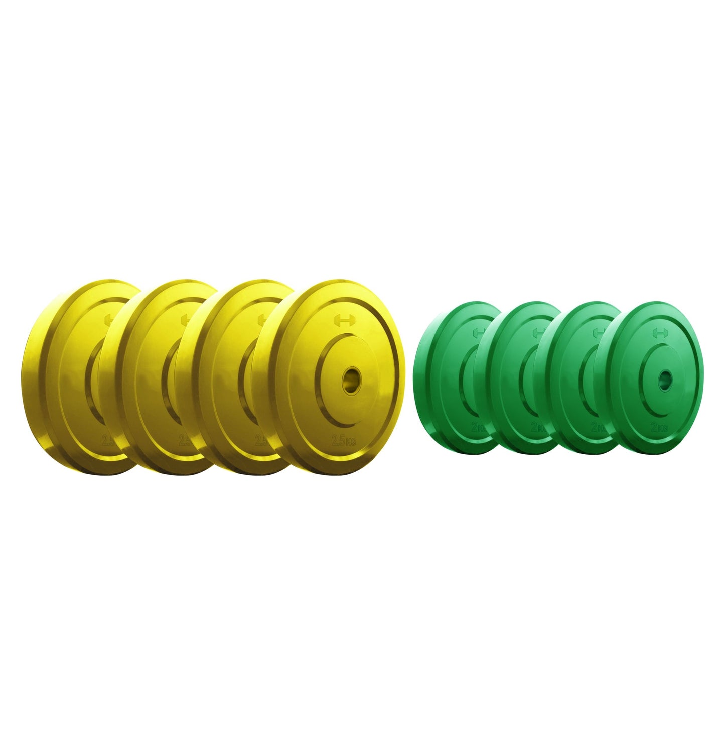 Kore Premium 4-40 Kg Coloured Solid Rubber with One Pair Dumbbell Rods for workout