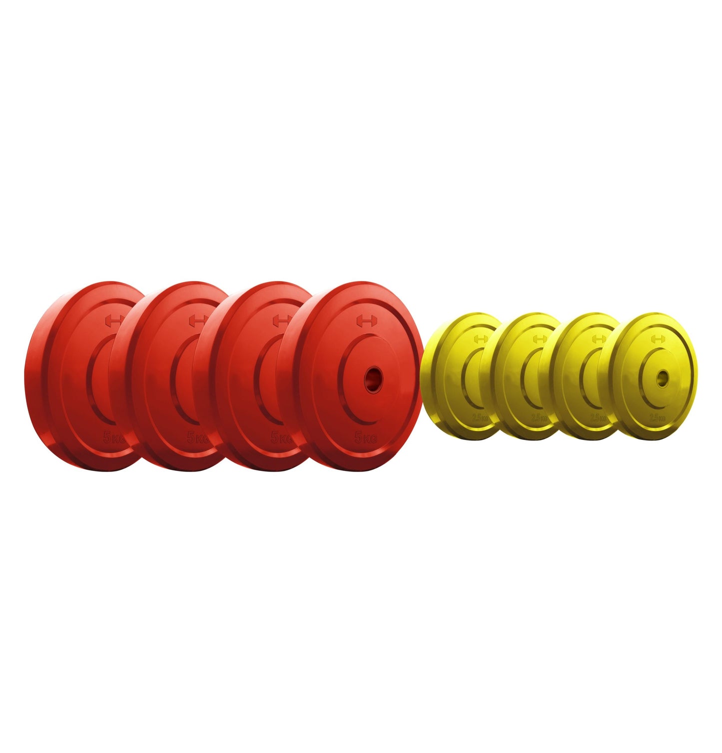 Kore Premium 4-40 Kg Coloured Solid Rubber with One Pair Dumbbell Rods for workout
