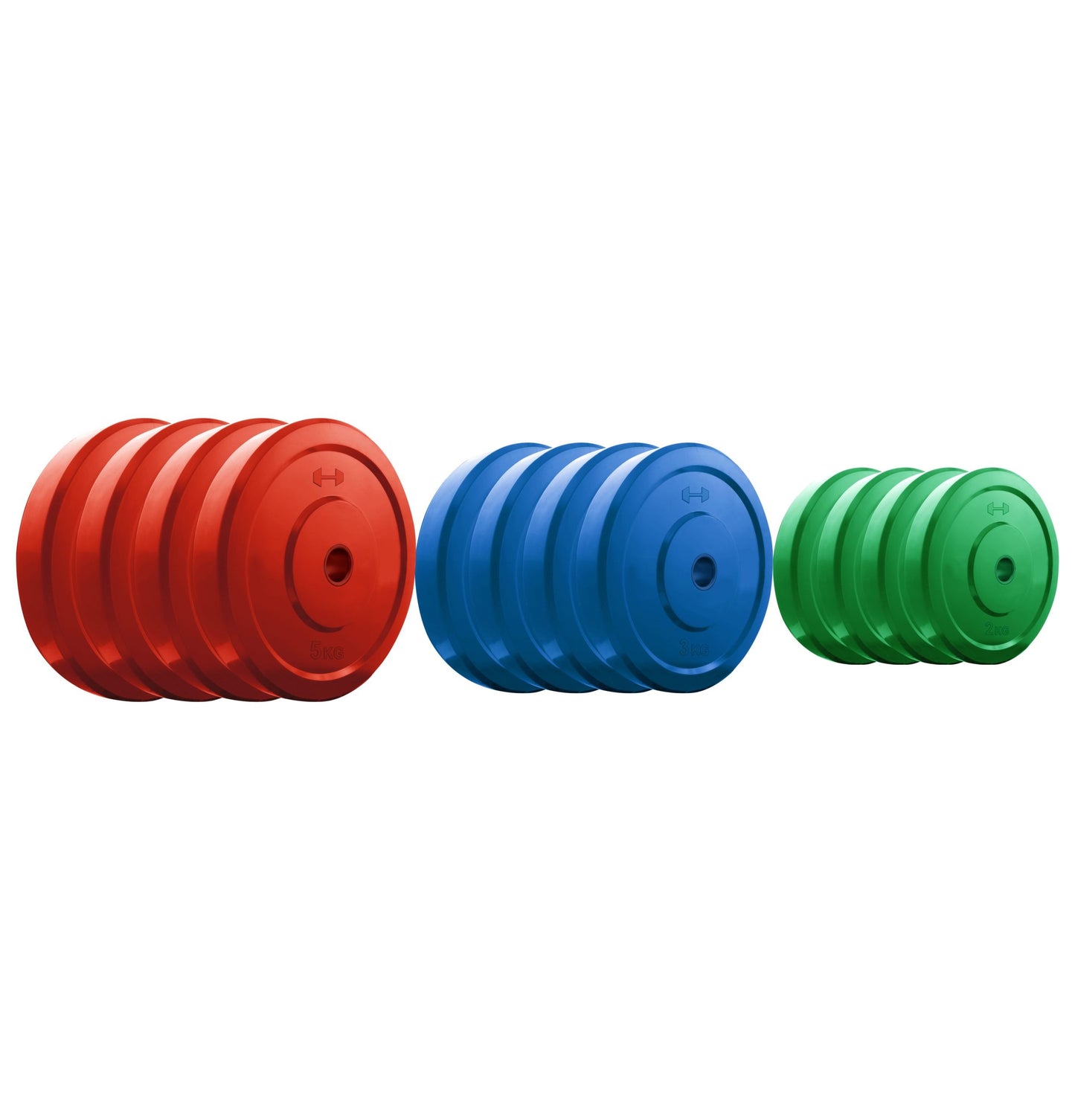 Kore Premium 4-40 Kg Coloured Solid Rubber with One Pair Dumbbell Rods for workout