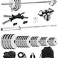 Kore Professional Steel 10-100 kg Home Gym Set with One 4 Ft Plain and One Pair Dumbbell Rods with Gym Accessories (SP-COMBO9)